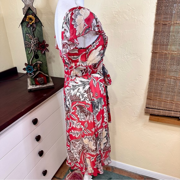 Diane Von Furstenberg red floral silk dress - Picture 5 of 9